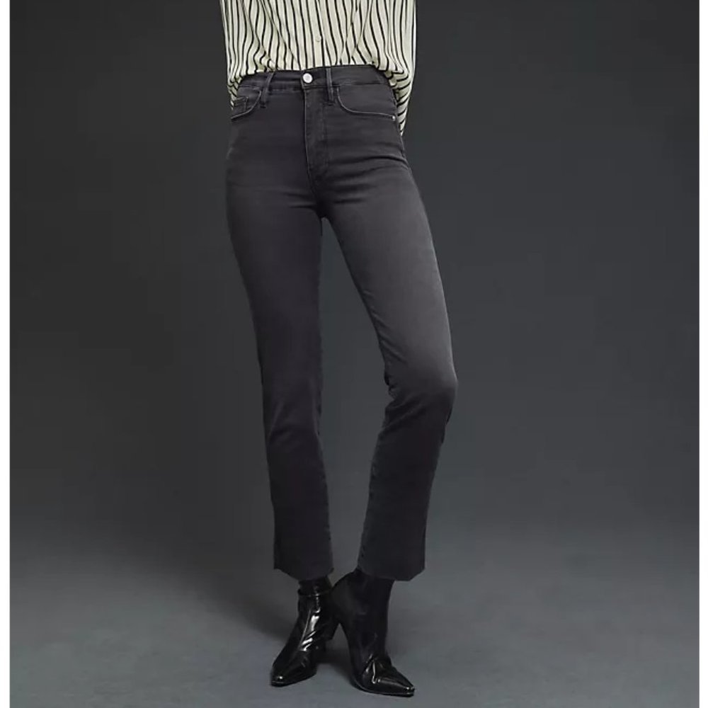 FRAME Le Sylvie Crop Jeans Anthropologie Billups Black - 24